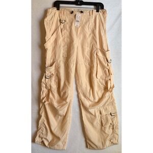 PacSun LA Hearts Cargo Pants XS Bone Beige Utility Y2K Parachute Streetwear NWT